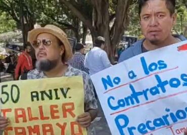 Se deslindan 24 maestros de conflicto en Taller Tamayo; dos inconformes protestan en zócalo de Oaxaca