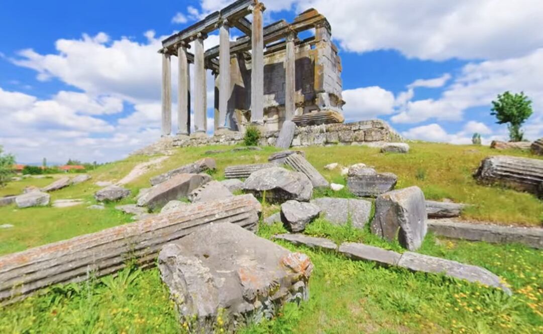 Antigua ciudad de Aizanoi, Turquía, patrimonio cultural de la Unesco desde 2012. Foto: Captura de pantalla de YouTube TURİNG KÜLTÜR SANAT