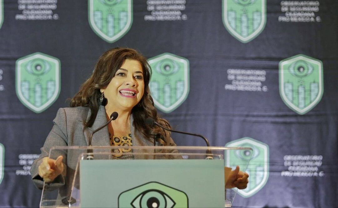 Clara Brugada durante el encuentro con el Observatorio de Seguridad, al que acudió como invitada. Foto: Especial