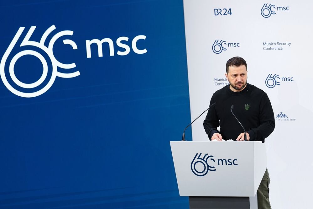 El presidente ucraniano Volodimir Zelensky en la Conferencia de Seguridad de Múnich. Foto: EFE