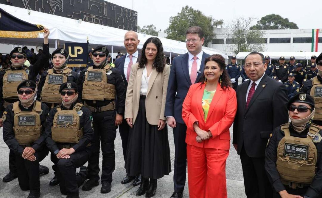 Se gradúan 450 policías de la CDMX (08/09/2025). Foto: Captura de pantalla de X @guerrerochipres