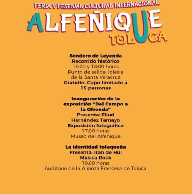 Este sábado, se lleva a cabo Festival Cultural Internacional Alfeñique y el de Quimera 