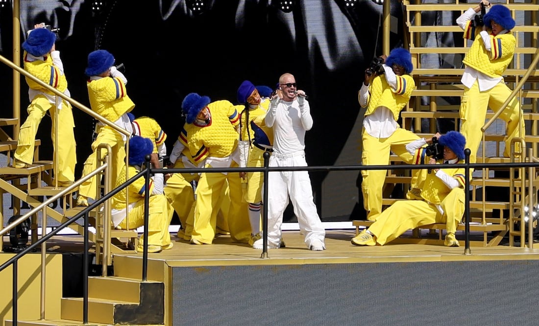J Balvin protagonizó el medio tiempo de la final del Mundial de clubes de la FIFA. Foto: AFP.