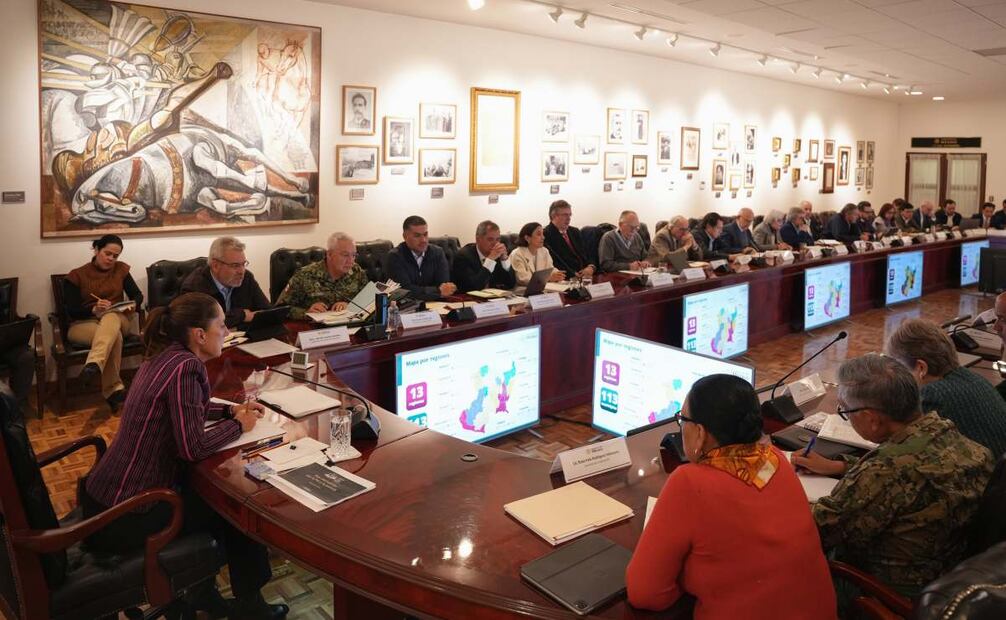 La presidenta Claudia Sheinbaum da seguimiento al Plan Michoacán en Palacio Nacional este miércoles 12 de noviembre de 2025. Foto: Especial