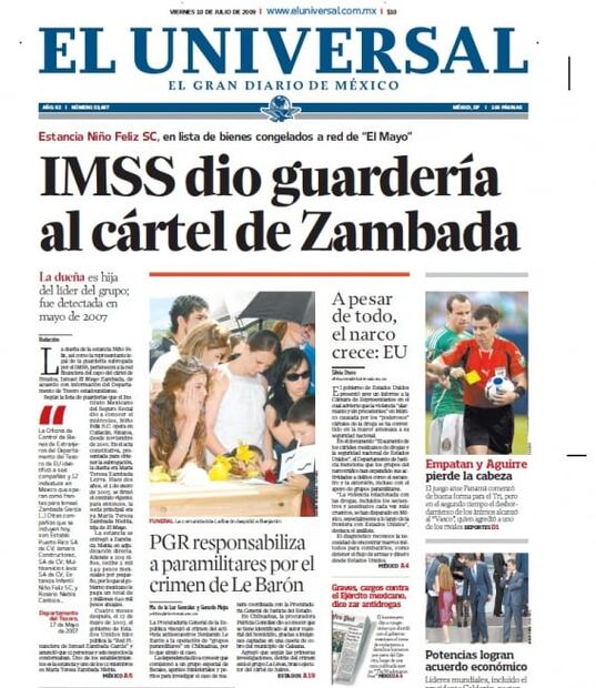 Así informaba EL UNIVERSAL el homicidio de Benjamín LeBarón en 2009