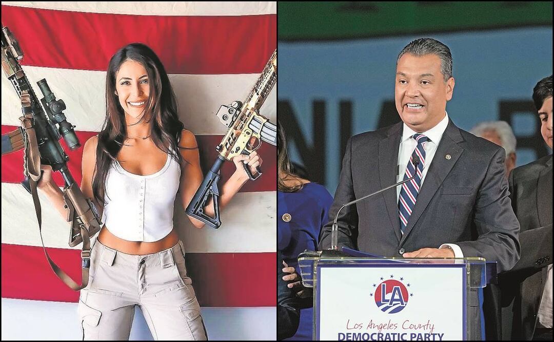 Anna Paulina Luna, de origen mexicano, obtuvo el distrito 13 de Florida. El senador demócrata Alex Padilla, en Los Ángeles, el martes pasado. Fotos: Especial y AP.