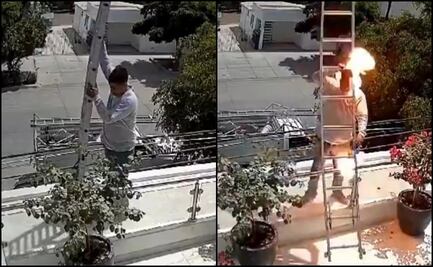 VIDEO: Joven sufre fuerte descarga eléctrica en Los Mochis, Sinaloa