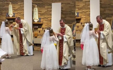 TikTok: niña se toma todo el vino durante su primera comunión