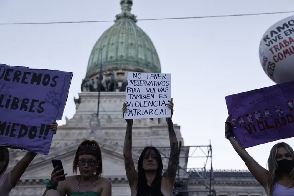 Manifestación en Argentina por el Día Internacional de la Mujer. Foto: Archivo, La Nación