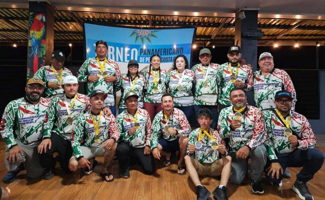 México gana medalla de oro en Campeonato Panamericano de Pesca de Playa en Costa Rica (17/09/2025). Foto: Especial