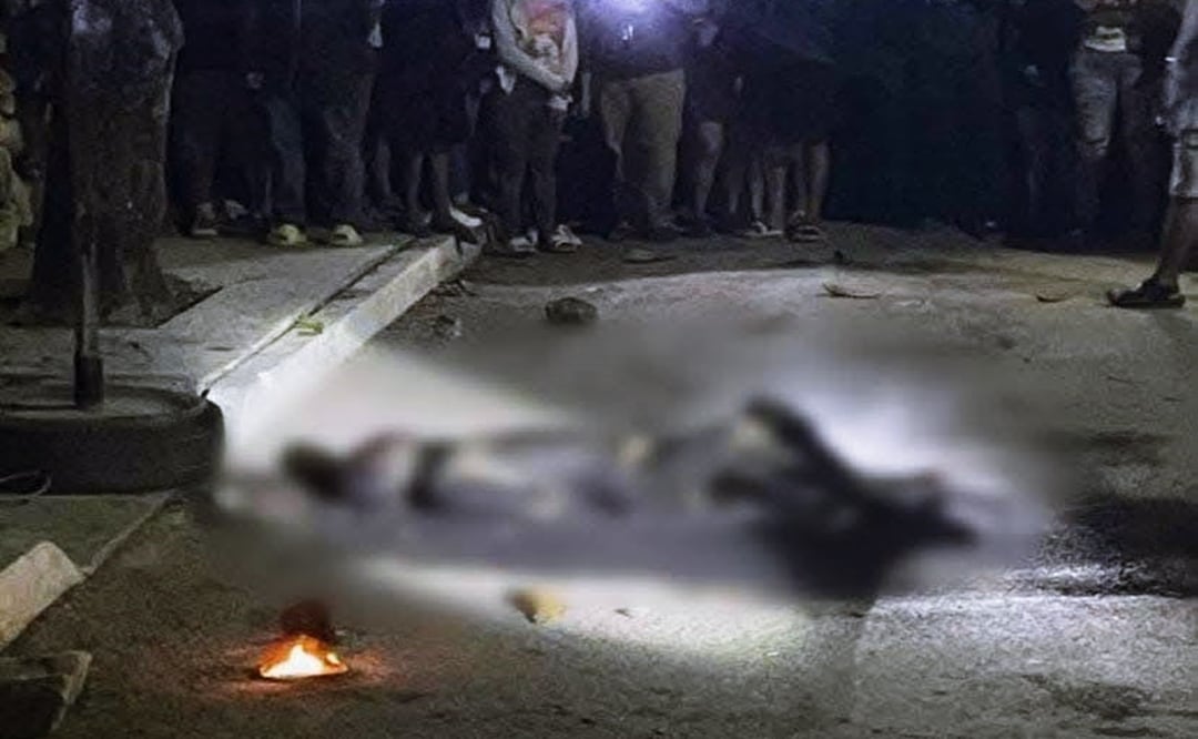 Pobladores de Tekit, Yucatán bañaron con gasolina y prendieron fuego a un individuo que horas antes había dado muerte a una adulta mayor. Foto: Especial