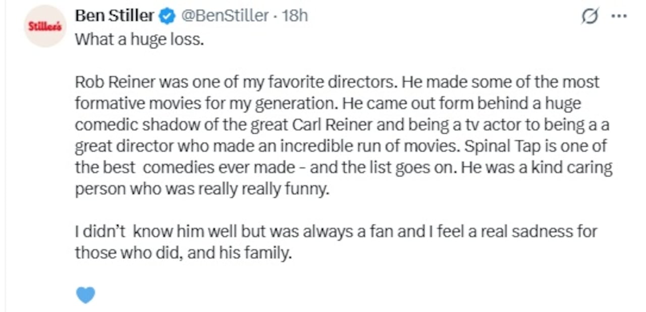 El actor y comediante se solidarizó con la familia y los fans de Rob Reiner. Foto: Captura de pantalla.