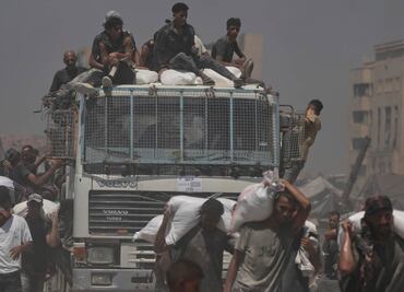 Dron de EU graba a supuestos miembros de Hamas robando ayuda en Gaza; una "acusación fabricada", dice el grupo