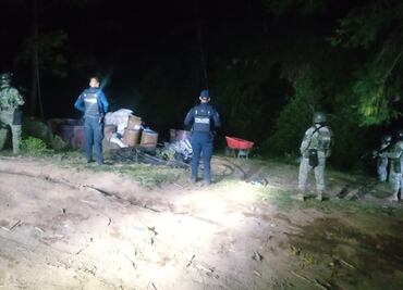 Evitan instalación de narcolaboratorio en Hidalgo; elementos estatales y del Ejército incautan precursores en Acaxochitlán