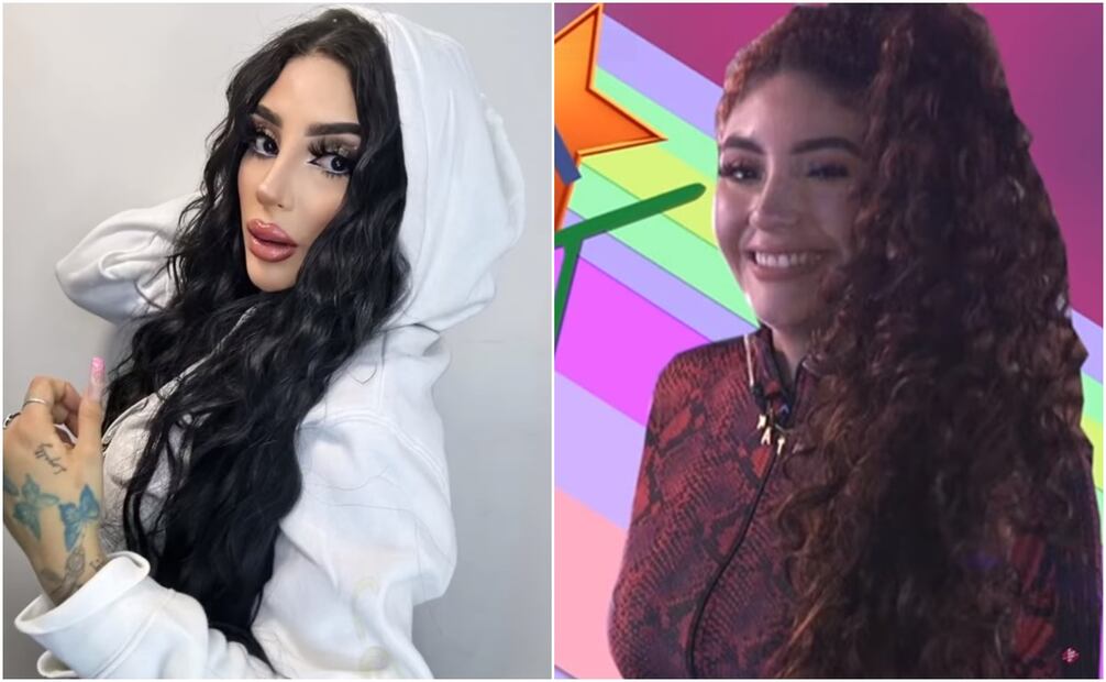 Bellakath antes y después de la fama. Foto: Captura de YouTube @enamorándonos / Instagram @labellakath