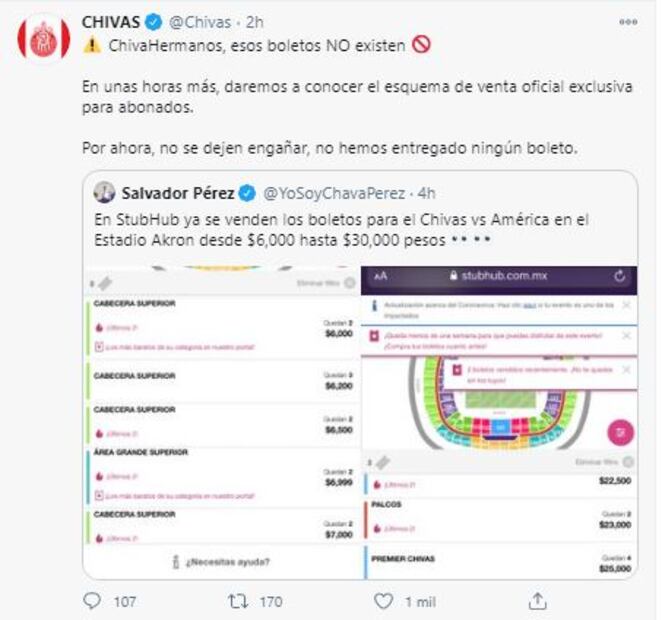 Ofertan boletos falsos de hasta 100 mil pesos para el Clásico Nacional