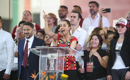 Sheinbaum arremete contra el INE en mitin; "no toleran la democracia", dice sobre revocación de AMLO