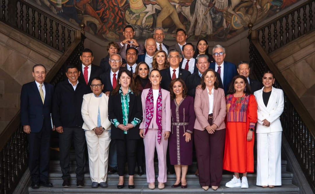 Claudia Sheinbaum se reúne con gobernadores a Palacio Nacional. Foto: Presidencia