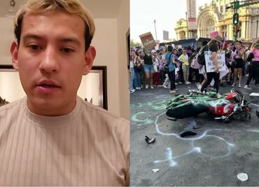 Hombre que agredió a mujeres en marcha del 8M lanza colecta para reparar moto y pagar multa: VIDEO