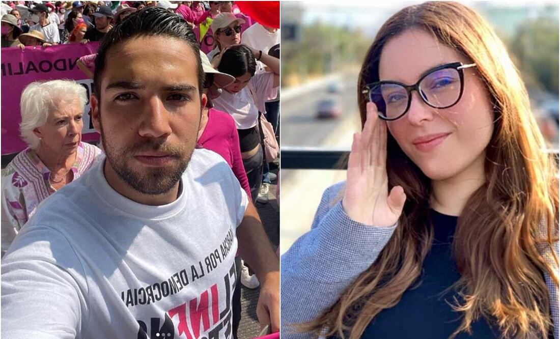 La disputa comenzó por un tuit de Estefanía Veloz sobre el acoso a los hijos de AMLO. FOTO: Instagram luisfecalderonz y estefaniavloz