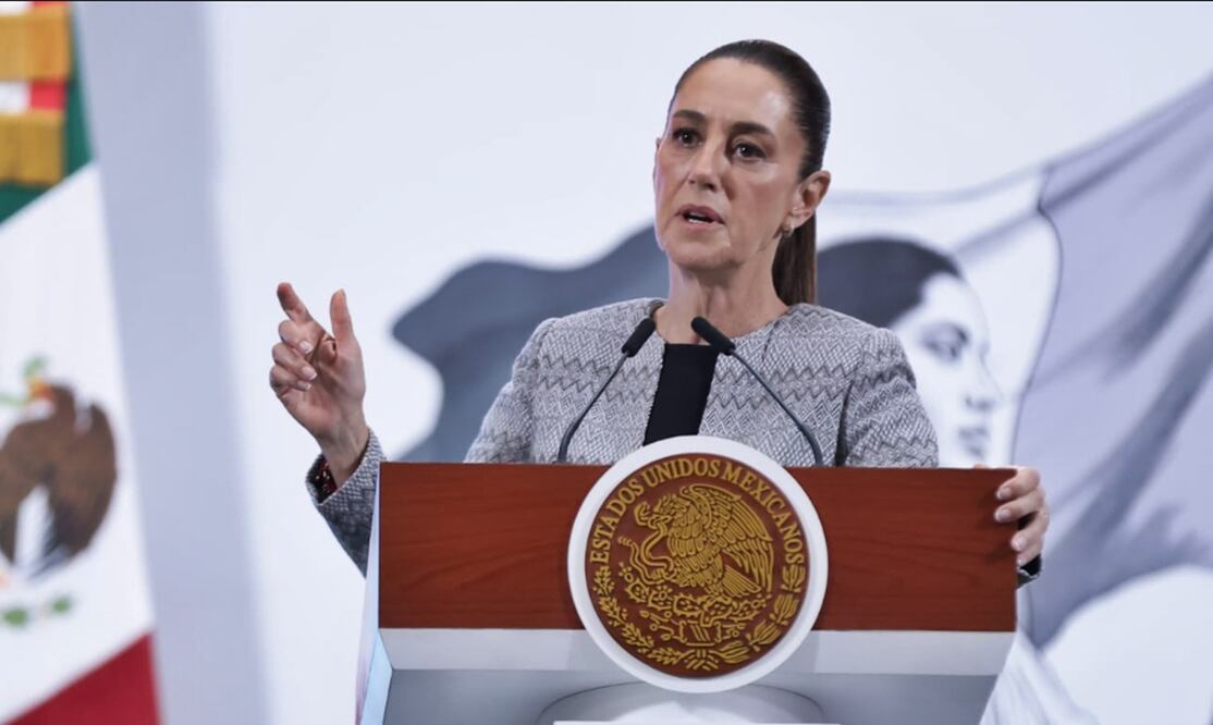 La presidenta Claudia Sheinbaum en la mañanera del 5 de junio de 2025. Foto: Fernanda Rojas/EL UNIVERSAL
