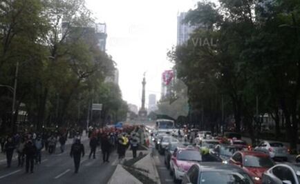 Marcha de campesinos afecta circulación en Reforma
