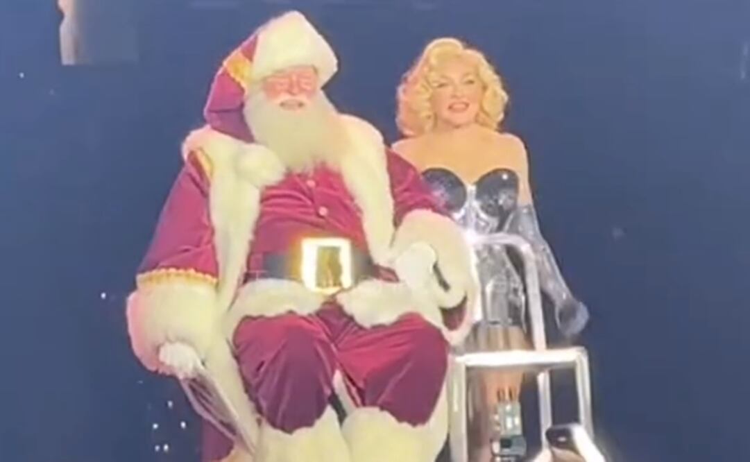 Madonna y Santa Claus en concierto.