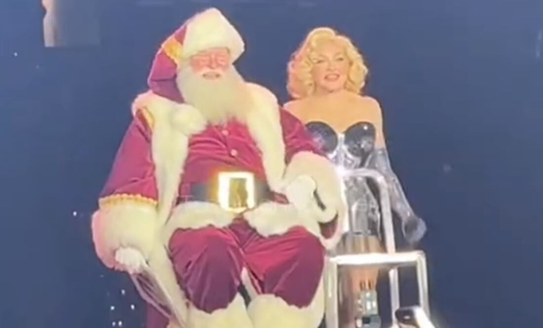 Madonna y Santa Claus en concierto.