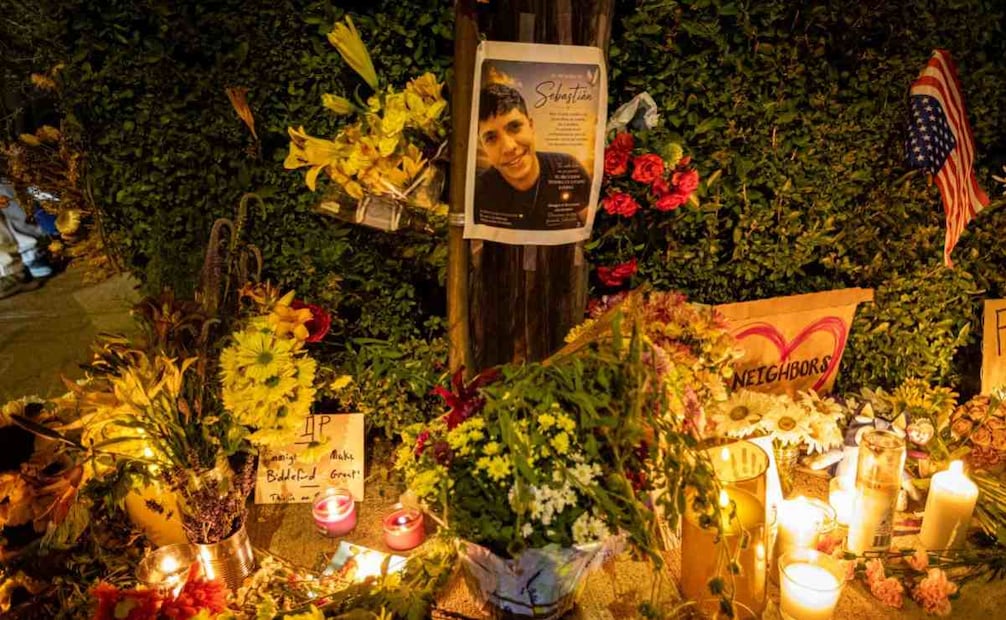 Un memorial improvisado por el colombiano asesinado por el ICE en Biddeford, Maine. (13/07/26) Foto: EFE