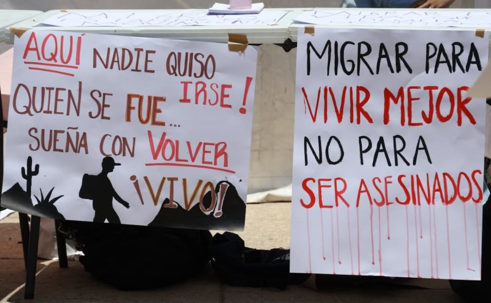 Aspectos de la Jornada Nacional de Acción y Rendición de Cuentas, llevada a cabo en el Monumento a la Revolución, alcaldía Cuauhtémoc, Ciudad de México, a favor de las y los migrantes fallecidos a manos del Servicio de Control de inmigración y Aduanas (ICE). Foto: Karla Guerrero / EL UNIVERSAL
