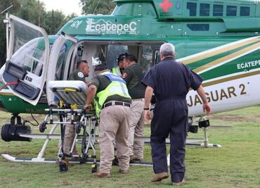 Trasladan en helicóptero a madre y su bebé tras quemaduras por incendio en Teoloyucan, Edomex