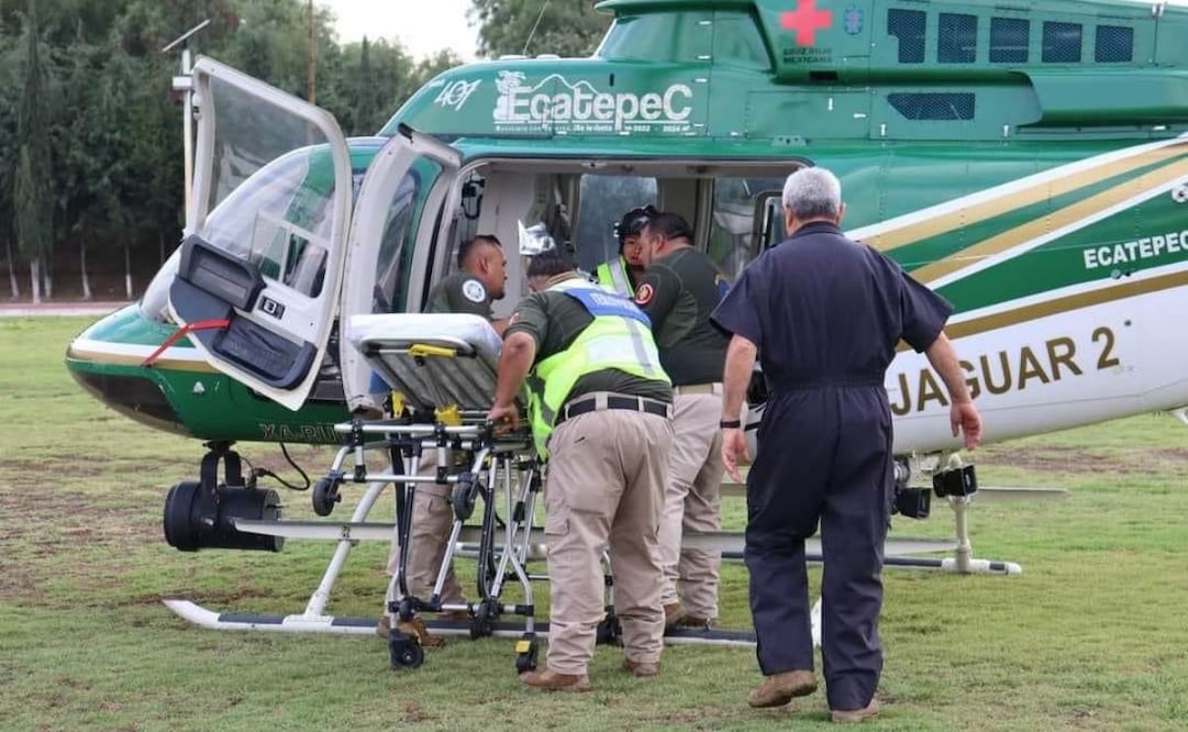 El helicóptero Jaguar 2 trasladaron de emergencia a la menor de 1 año y 11 meses con quemaduras de tercer grado. Foto: Especial