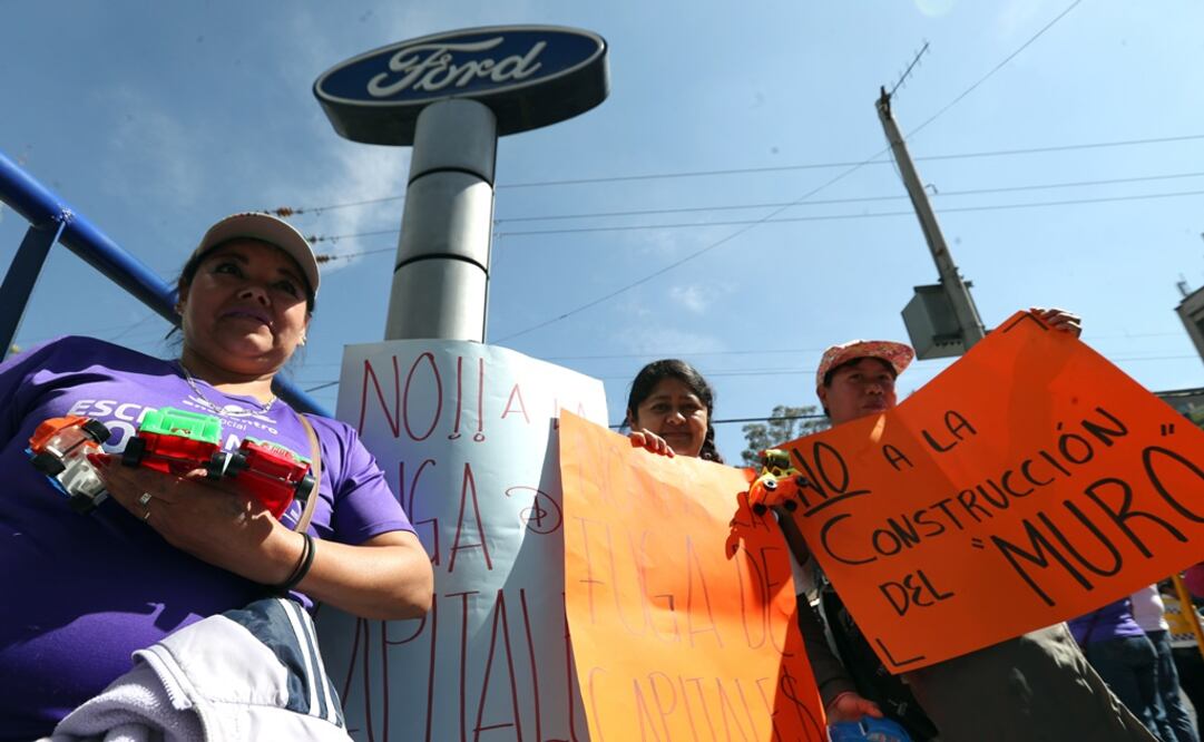 En diversas empresas estadounidenses en el país, ciudadanos expresaron su rechazo al proteccionismo de Trump. /Berenice Fregoso - EL UNIVERSAL