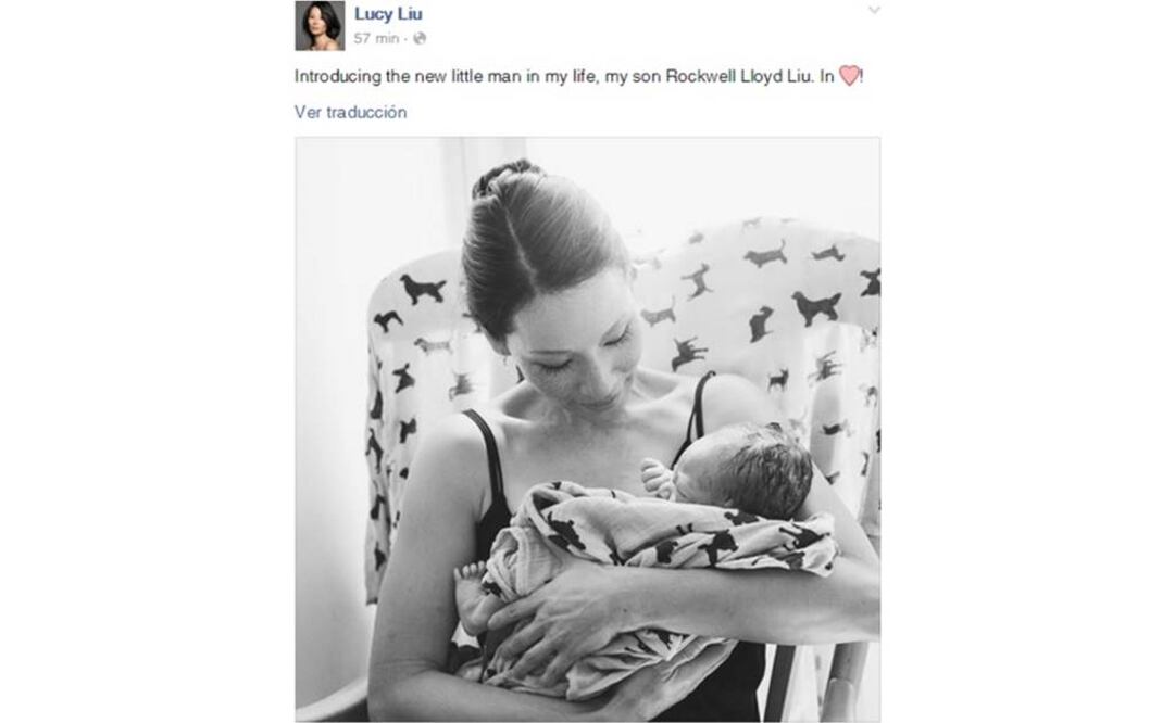 Aunque Liu es muy discreta con su vida privada, no quiso ocultar la felicidad de tener en brazos a su hijo y dar la bienvenida a su nueva etapa como mamá. FOTO: Facebook/Lucy Liu.