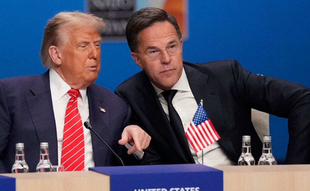 El presidente Donald Trump y el secretario general de la OTAN, Mark Rutte, asisten a una sesión plenaria en la cumbre de la OTAN en La Haya, Países Bajos, el miércoles 25 de junio de 2025. Foto: AP