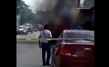 Por segundo día, sujetos armados queman vehículos de Tabasco, VIDEO