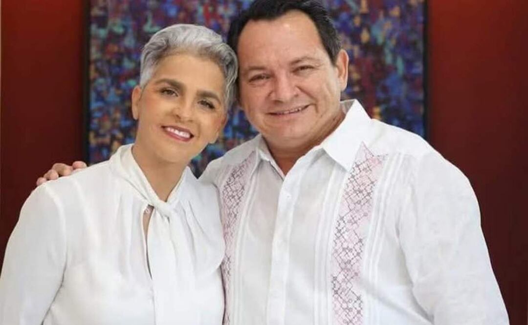 La cantante Federica Quijano junto al Gobernador de Yucatán, Joaquín Díaz Mena (09/04/2025). Foto: Especial