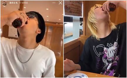 Jóvenes graban momento en que lamen botellas de soya y quedan detenidos