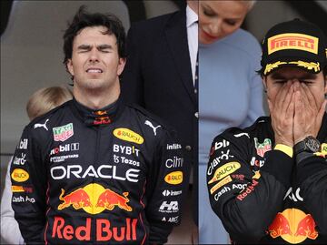 Checo Pérez rompe en llanto durante el Himno Nacional de México tras ganar el GP de Mónaco