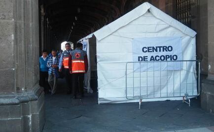 Instalan en el Zócalo centro de acopio para afectados en Tultepec