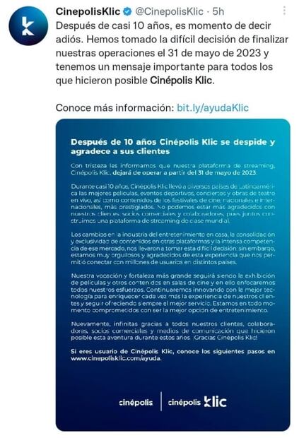Cinépolis Klic: ¿Qué pasará con las cuentas, películas y contenido pagado?