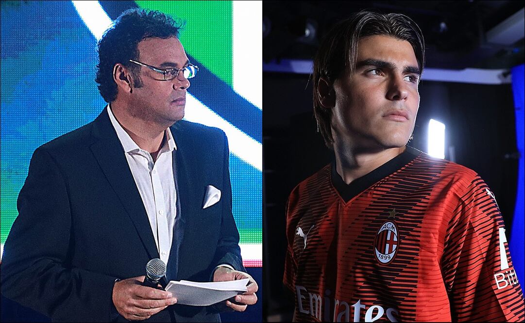 David Faitelson tunde a Luka Romero; el jugador será refuerzo del Cruz Azul - Fotos: Imago7 y @acmilan (X)