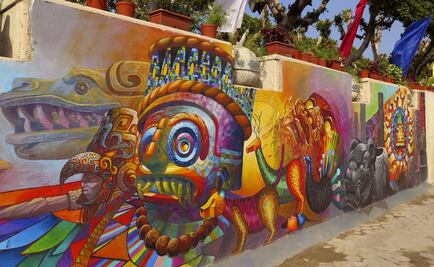 Mural reúne culturas milenarias de Egipto y México