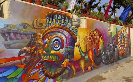 Mural reúne culturas milenarias de Egipto y México