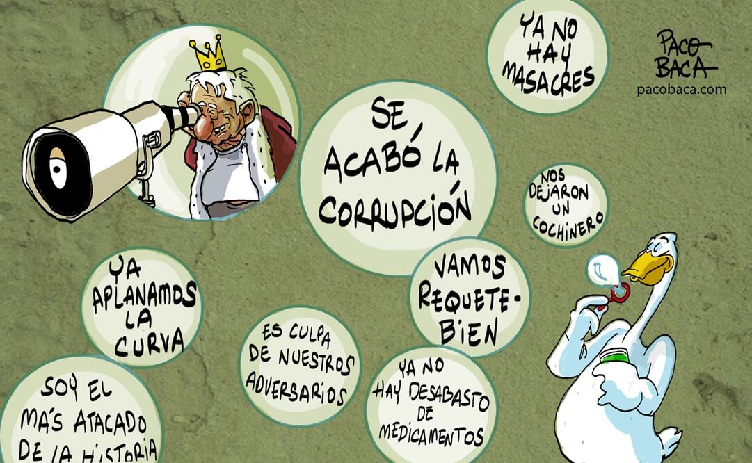 "Burbujas", cartón de Paco Baca. Foto: EL UNIVERSAL