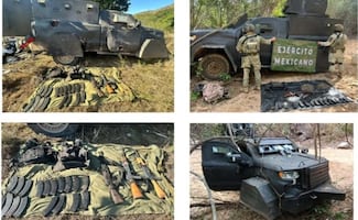 Grupo armado que viajaba en vehículos "Monstruos" por calles de Sinaloa, se enfrenta a elementos del Ejército; hay 4 detenidos