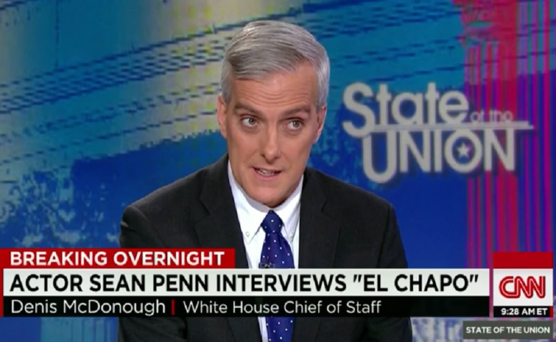 McDonough would not say whether the United States would hand Sean Penn over to Mexico for questioning. (Photo: Screen grab from the interview) 