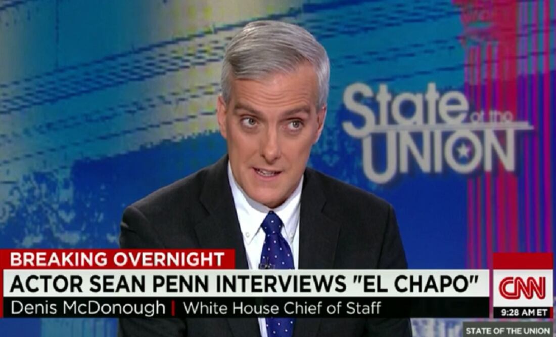 McDonough would not say whether the United States would hand Sean Penn over to Mexico for questioning. (Photo: Screen grab from the interview)