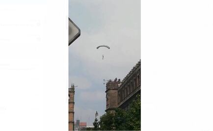 Así captaron en video el momento de la caída del paracaidista en el desfile militar
