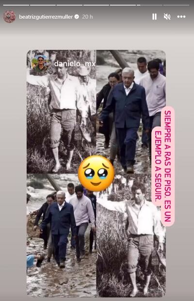 Beatriz Gutiérrez Müller destaca recorridos de AMLO "siempre a ras de piso". Foto: Instagram @beatrizgutierrezmuller
